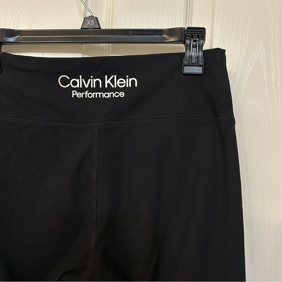 Calvin Klein Performance Stretch High Waist 7/8 legging in Black/Pink Size M - Picture 4 of 7